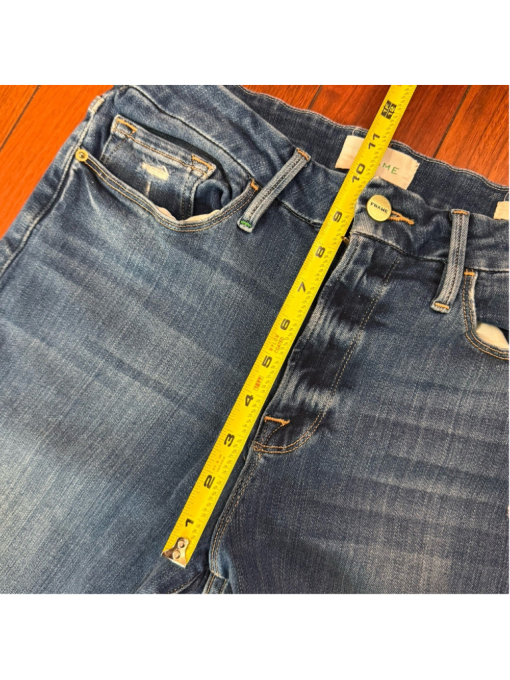 FRAME Le Crop Mini Boot Jeans Size:30 Stretchy Cropped Flare Pants Women - Picture 8 of 12